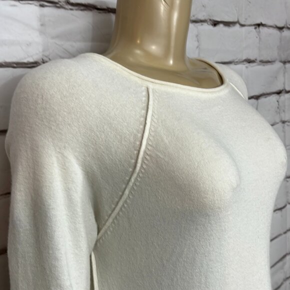 NWT Parkhurst Sweater Womens Rolled Edge Neck White Soft Light - Picture 1 of 8